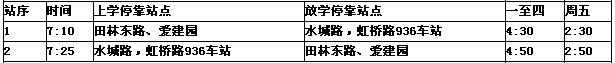 [上海]上海市徐匯區(qū)愛菊小學(xué)2012學(xué)年校車線路表