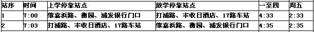 [上海]上海市徐匯區(qū)愛菊小學(xué)2012學(xué)年校車線路表